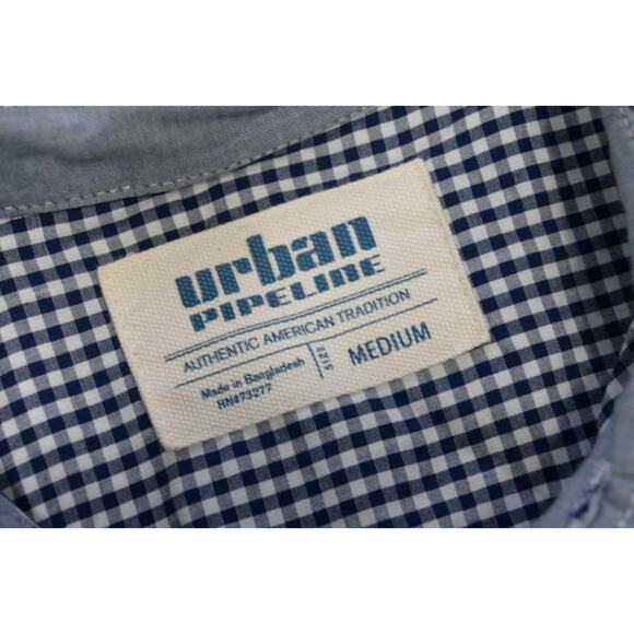 Urban Pipeline Dress Shirt Classic Long Sleeve Plaid Button Up Mens Sz Medium - Picture 5 of 6